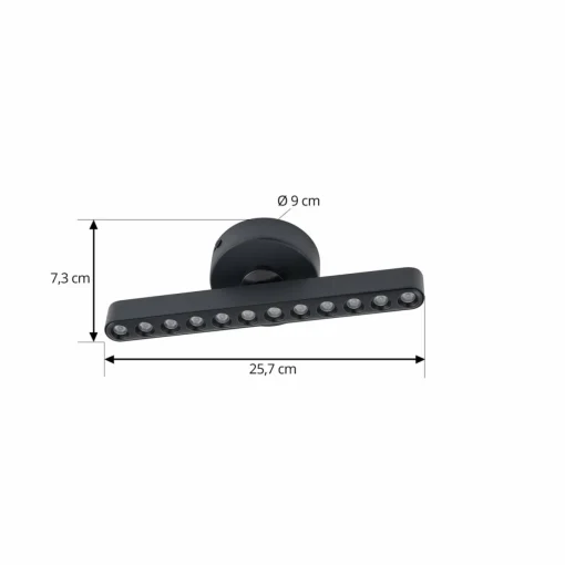 Lindby spot LED Eldrin, noir, à 1 lampe, points lumineux| Plafonniers Led|Plafonniers