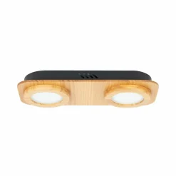 Lindby spot LED Joren, bois, 38 x 16 cm, à 2 lampes, 3.000 K| Plafonniers Led|Plafonniers