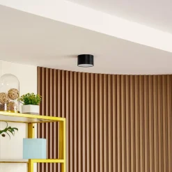 Lindby spot LED Nivoria, 11 x 6,5cm, noir sable, aluminium| Plafonniers Led|Plafonniers
