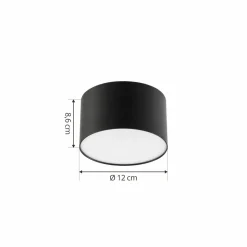 Lindby spot LED Nivoria, 11 x 6,5cm, noir sable, aluminium| Plafonniers Led|Plafonniers