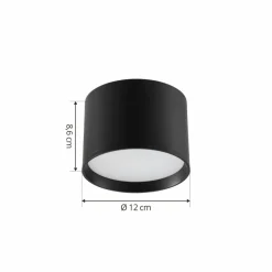Lindby spot LED Nivoria, Ø 12 cm, noir sable, aluminium| Spots Et Projecteurs Led|Spots
