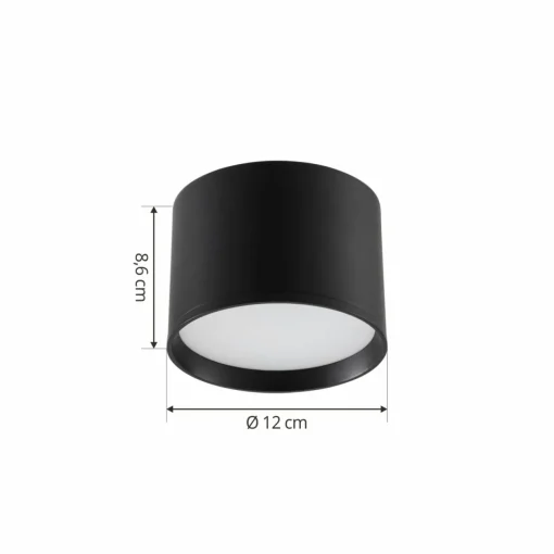 Lindby spot LED Nivoria, Ø 12 cm, noir sable, aluminium| Spots Et Projecteurs Led|Spots