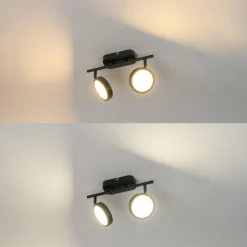 Lindby spot Neros, noir, à 2 lampes, 31,5 cm, CCT, fer| Spots Et Projecteurs Led|Spots