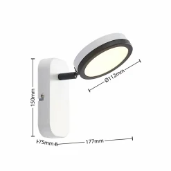 Lindby spot Vesim, blanc, à 1 lampe, hauteur 15 cm, fer| Spots Et Projecteurs Led|Spots