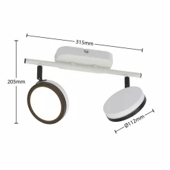 Lindby spot Vesim, blanc, à 2 lampes, 31,5 cm de long, fer| Spots Et Projecteurs Led|Spots