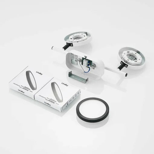 Lindby spot Vesim, blanc, à 2 lampes, 31,5 cm de long, fer| Spots Et Projecteurs Led|Spots