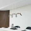 Lindby Suspension LED Spiraali, noir, bois, longueur 95 cm| Suspensions Led|Suspensions