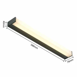 Lindby Ulisan lampe salle bain LED angles 58,8 cm| Appliques Murales Led|Appliques Murales