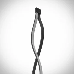 Lindby Welina lampadaire LED, torsadé, noir| Lampadaires Led|Lampadaires