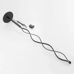 Lindby Welina lampadaire LED, torsadé, noir| Lampadaires Led|Lampadaires