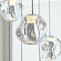 LOOM DESIGN Suspension LED Ice Ball, chrome/clair à 10 lampes| Suspensions Led|Suspensions