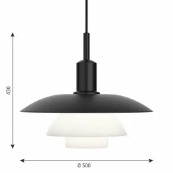 Louis Poulsen PH 5/5 noir/blanc, CCT, Bluetooth| Suspensions Led|Suspensions