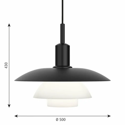 Louis Poulsen PH 5/5 noir/blanc, CCT, Bluetooth| Suspensions Led|Suspensions