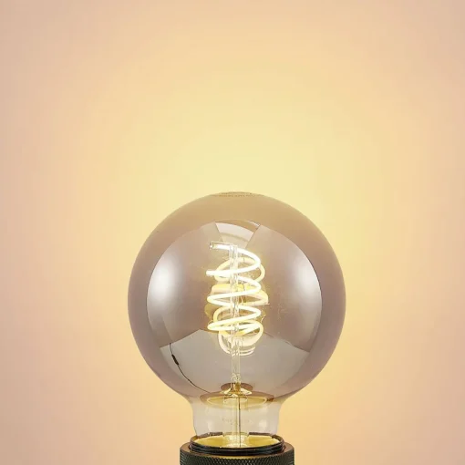 Lucande ampoule LED E27 G95 4 W 1 800 K dim fumée| Lampes Led À Intensité Variable|Ampoules Led