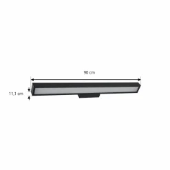 Lucande Applique murale LED pour salle de bain Zafira, noir, aluminium, 90| Appliques Murales Led|Appliques Murales