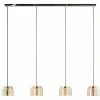 Lucande Diano suspension, ambrée, à 4 lampes| Suspensions Led|Suspensions
