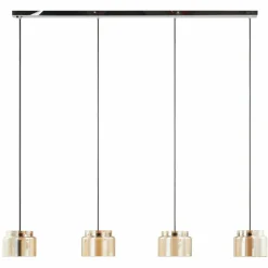 Lucande Diano suspension, ambrée, à 4 lampes| Suspensions Led|Suspensions