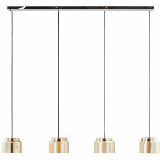 Lucande Diano suspension, ambrée, à 4 lampes| Suspensions Led|Suspensions