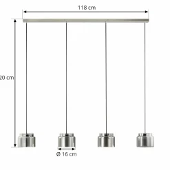 Lucande Diano suspension, gris fumée, à 4 lampes| Suspensions Led|Suspensions