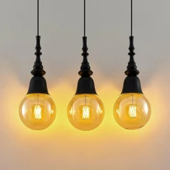 Lucande Gesja suspension 3 lampes allongée noire| Suspensions Led|Suspensions