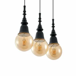 Lucande Gesja suspension 3 lampes allongée noire| Suspensions Led|Suspensions