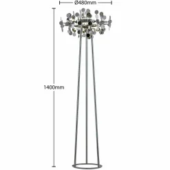 Lucande Glimmo lampadaire LED, chromé| Lampadaires Led|Lampadaires