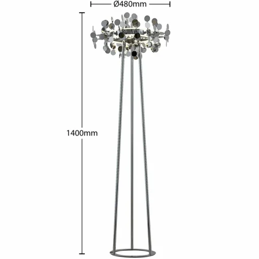 Lucande Glimmo lampadaire LED, chromé| Lampadaires Led|Lampadaires