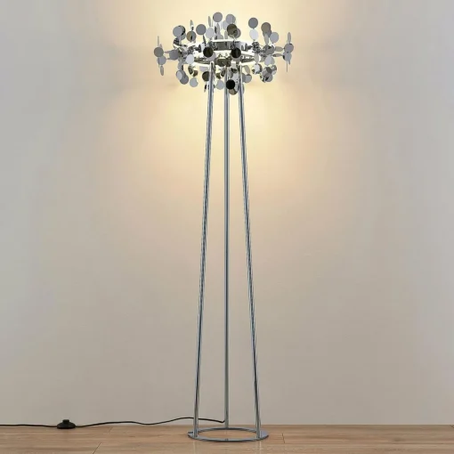 Lucande Glimmo lampadaire LED, chromé| Lampadaires Led|Lampadaires