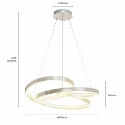 Lucande Gunbritt suspension LED, 80 cm| Suspensions Led|Suspensions