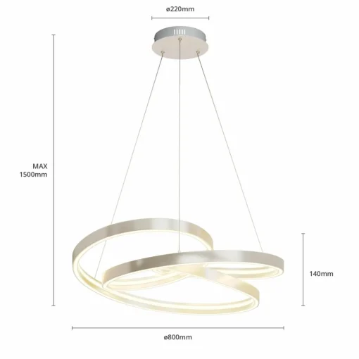 Lucande Gunbritt suspension LED, 80 cm| Suspensions Led|Suspensions