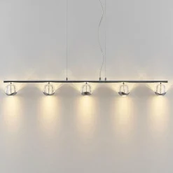 Lucande Kilio suspension LED, à 5 lampes, chromée| Suspensions Led|Suspensions