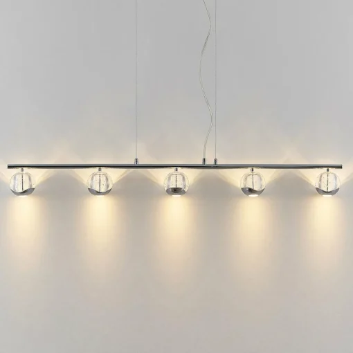Lucande Kilio suspension LED, à 5 lampes, chromée| Suspensions Led|Suspensions