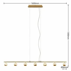 Lucande Kilio suspension LED, à 7 lampes, dorée| Suspensions Led|Suspensions