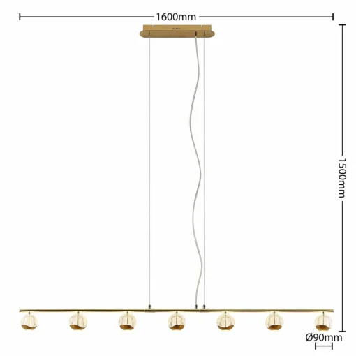 Lucande Kilio suspension LED, à 7 lampes, dorée| Suspensions Led|Suspensions