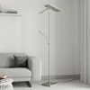 Lucande lampadaire à éclairage indirect Parthena, nickel| Lampadaires Led|Lampadaires