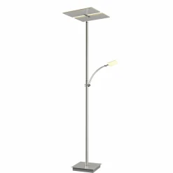 Lucande lampadaire à éclairage indirect Parthena, nickel| Lampadaires Led|Lampadaires