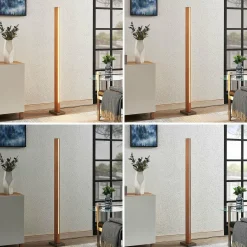 Lucande lampe sur pied LED Tamlin, hêtre, bois, 151,5 cm, 3000K| Lampadaires Led|Lampadaires