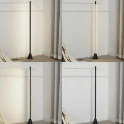 Lucande lampe sur pied LED Linija, noir, hauteur 110 cm, capteur| Lampadaires Led|Lampadaires