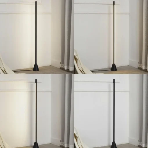Lucande lampe sur pied LED Linija, noir, hauteur 110 cm, capteur| Lampadaires Led|Lampadaires