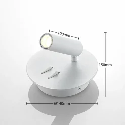 Lucande Magya Applique LED blanche ronde| Appliques Murales Led|Appliques Murales