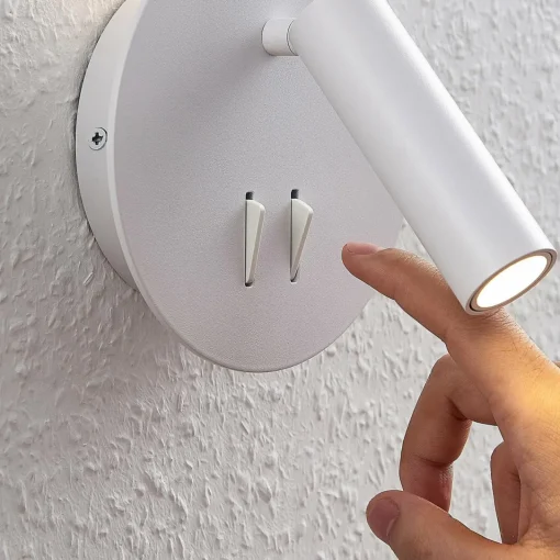 Lucande Magya Applique LED blanche ronde| Appliques Murales Led|Appliques Murales