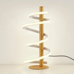 Lucande Milora lampe à poser LED, chêne| Luminaires Led D'Intérieur