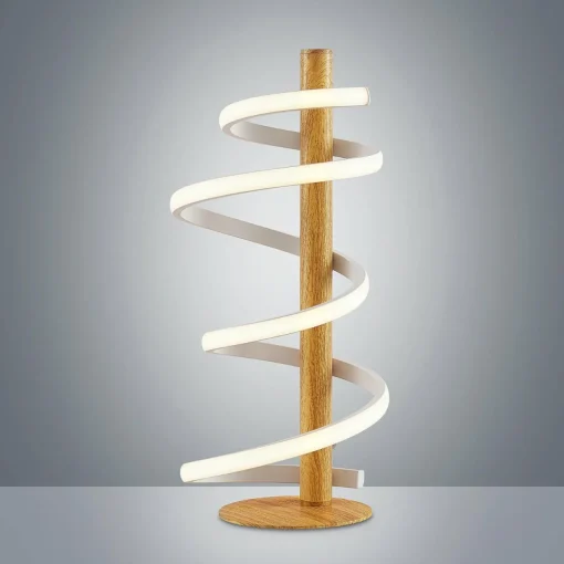 Lucande Milora lampe à poser LED, chêne| Luminaires Led D'Intérieur