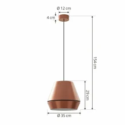 Lucande Mynoria Suspension LED, cuivre, aluminium, Ø 35 cm| Suspensions Led|Suspensions