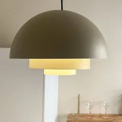 Lucande Nymara suspension LED, beige, aluminium, Ø 40 cm| Suspensions Led|Suspensions