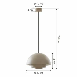 Lucande Nymara suspension LED, beige, aluminium, Ø 40 cm| Suspensions Led|Suspensions