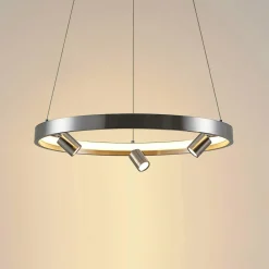 Lucande Paliva suspension LED, 48 cm, nickel| Suspensions Led|Suspensions