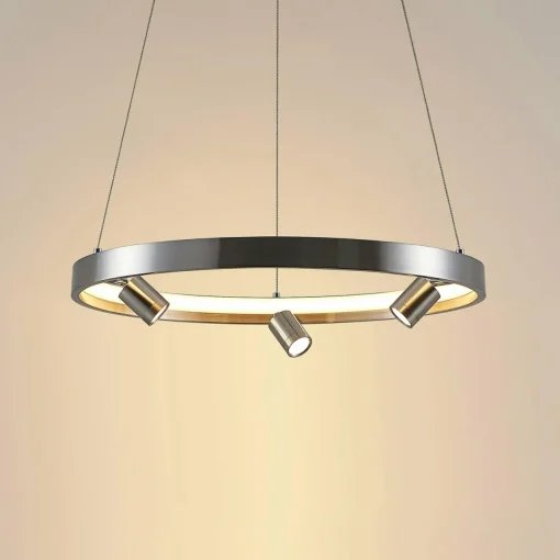 Lucande Paliva suspension LED, 48 cm, nickel| Suspensions Led|Suspensions