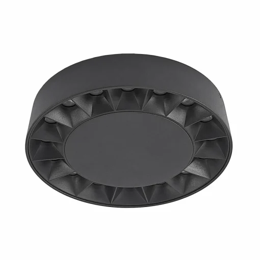 Lucande Plafonnier d'extérieur LED Kelissa, rond, noir| Plafonniers Led|Plafonniers
