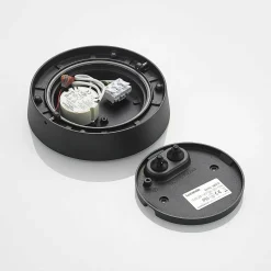 Lucande Plafonnier d'extérieur LED Kelissa, rond, noir| Plafonniers Led|Plafonniers